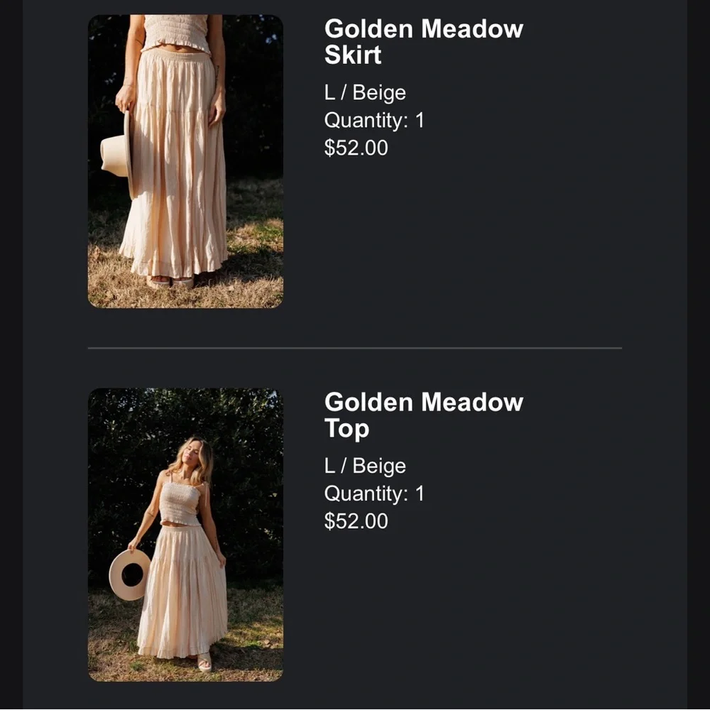 NWT Cream Smocked Crop Top and Maxi Skirt Set - Picture 4 of 8